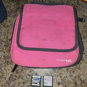 Pink Nintendo DS Case Wallet System Console + Game Holder DS Bag